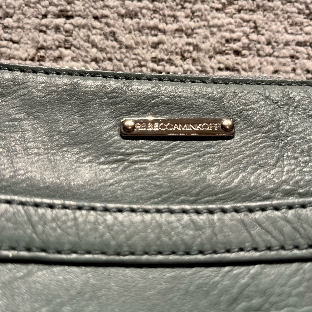 REBECCA MINKOFF MAC large bag teal blue crossbody purse EUC removable strap - Picture 12 of 16